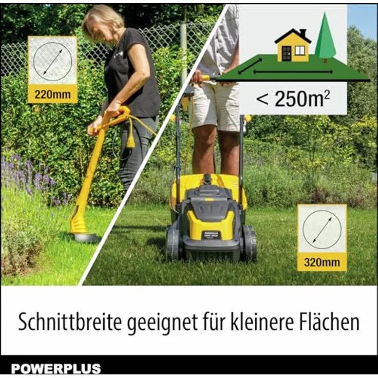 Powerplus POWXG62205T, Elektrischer Rasenmäher 1300 W mit 32 cm Schnittbreite, 30-Liter-Fangsack und integrierter Kantenschneidemaschine – Bild 5