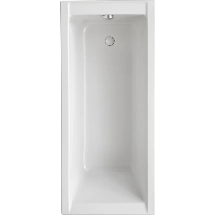 Ottofond Badewanne Costa 160 x 75 cm, weiß, Sanitäracryl, 195 L Fassungsvermögen, Fußablauf
