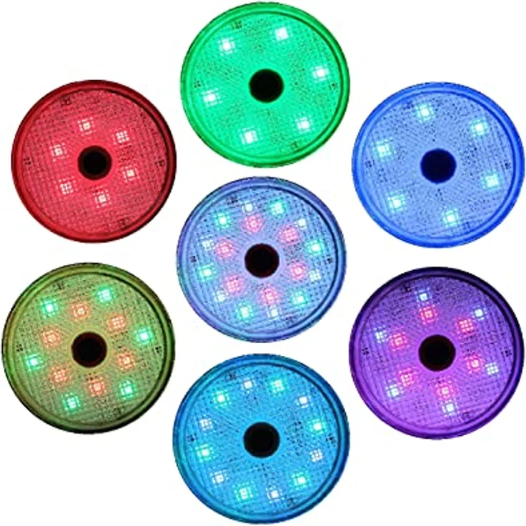 myPool LED-Poolbeleuchtung RGB, 8,6 cm, grau, mit 200 Lumen Leuchtkraft und IP68 Schutzklasse, wiederaufladbar – Bild 2