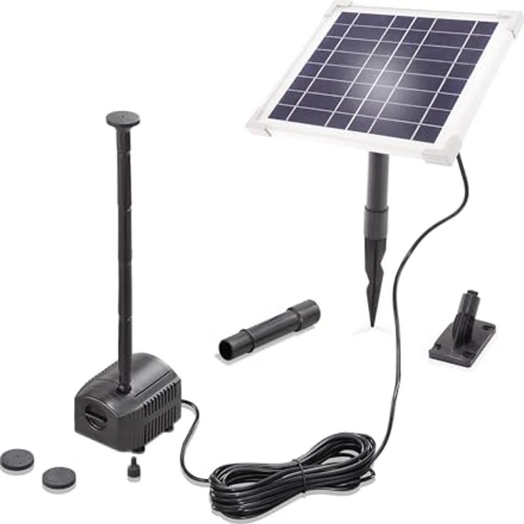 Esotec Solar Teichpumpenset 6 230, Komplettset mit Sprinklerpumpe 230 l/h, LiFePo4 Akku, Solarmodul 6W, Erdspieß, für Gartenteich und Wasserspiel, outdoor, 101933 – Bild 1