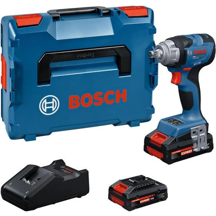 Bosch Professional GDS18V-330H, Akku-Drehschlagschrauber mit 330 Nm Anzugsmoment, 2x 4,0 Ah Akku und L-BOXX