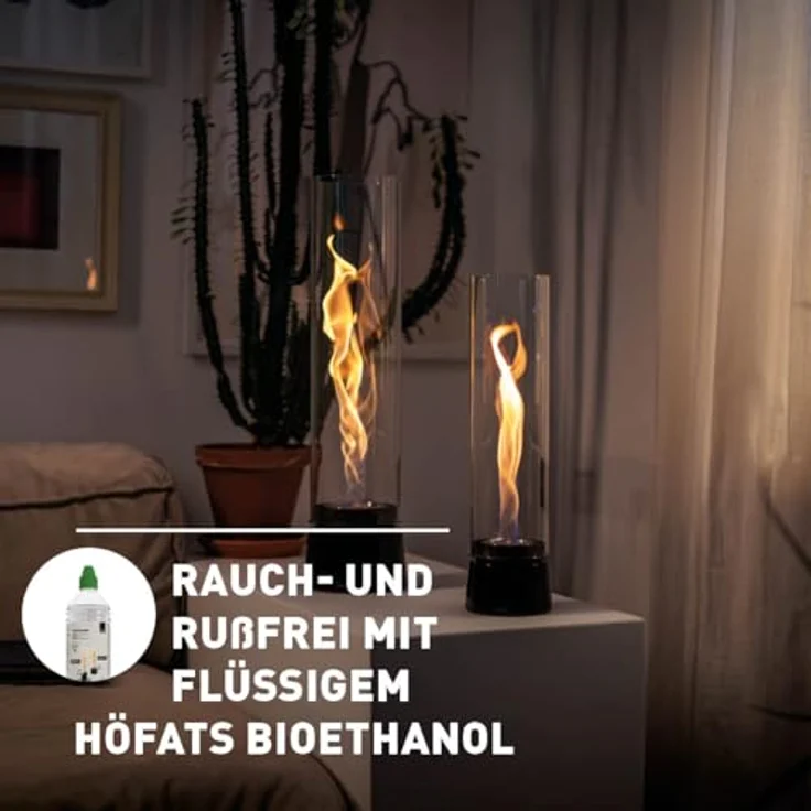 höfats Spin air 900, Tischfeuer in Schwarz – moderner Bioethanol-Tischkamin mit langer Brenndauer, emaillierter Gussfuß und innovativer Bio-Burner-Technologie – Bild 4