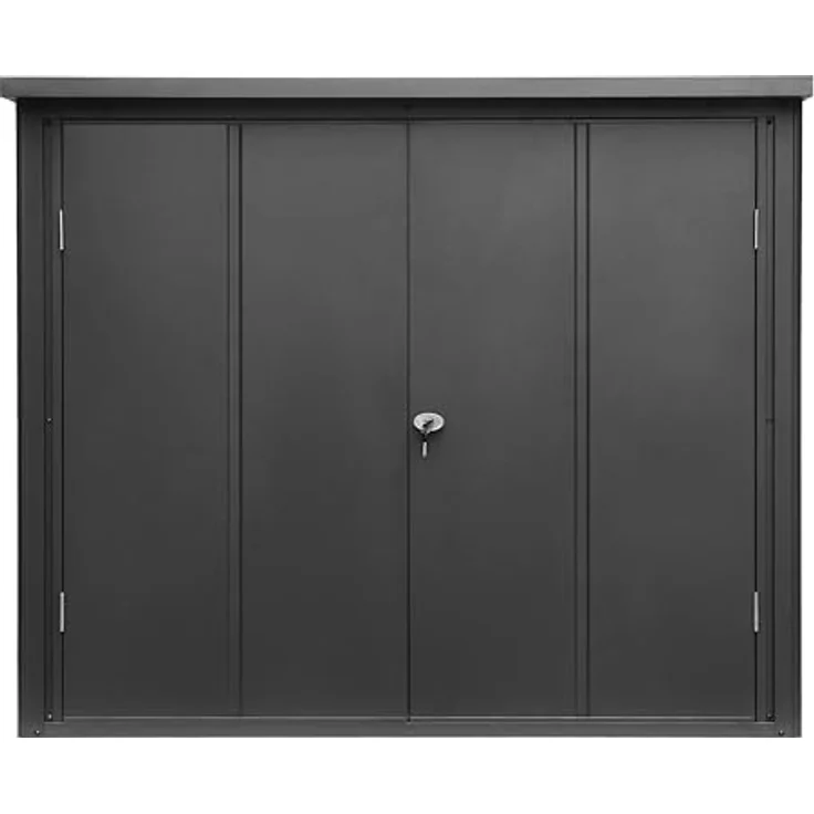 GFP Primeyard Geräteschrank Metall 156x84x131 cm Gartenschrank anthrazit inkl. Fußboden, wetterfest und langlebig – Bild 3