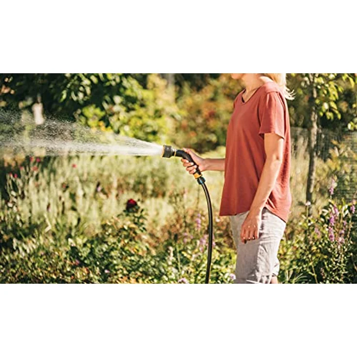Fiskars Sprühpistole, Gartenbrause mit 3 Funktionen: Strahl-, Brause- und Nebel-Sprühbild, stufenlos einstellbar, ergonomischer SoftGrip-Griff, frostbeständig, Universalanschluss – Bild 2