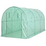 PROREGAL® Gewächshaus Begehbares Gewächshaus, 200x350x200cm, Inkl. Folienhalter, grün, mit sehr guter Wärmeisolation