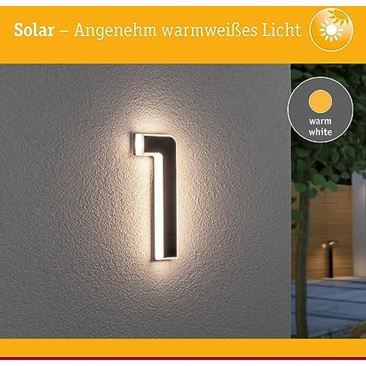 Paulmann Outdoor Solar Hausnummer 1 3000K IP44 Akku wechselbar – Bild 4