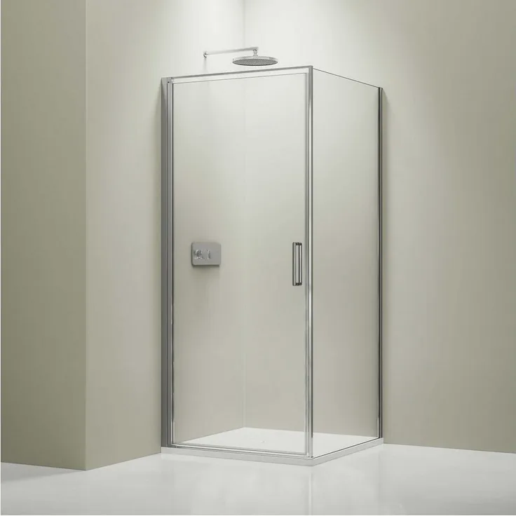 Bernstein Eckdusche EX416S, Nano ESG-Sicherheitsglas, 90x90x195 cm, Chromprofil