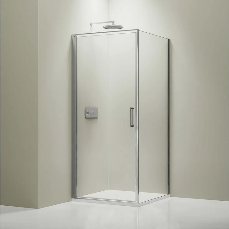 Bernstein Eckdusche EX416S, Nano ESG-Sicherheitsglas, 90x90x195 cm, Chromprofil – Bild 1