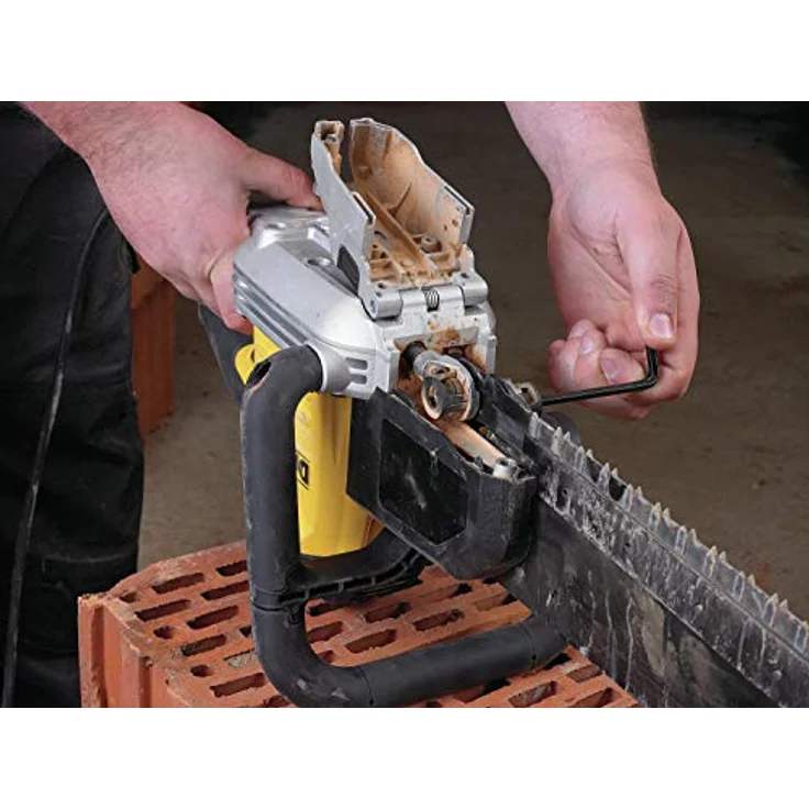 DeWalt Spezialsäge (1700 W, 430 mm, inkl. HM-Sägeblattsatz DT2976, ideal zum Sägen von Hochlochziegeln bis Festigkeitsklasse 20N-mm²) DWE398-QS – Bild 4