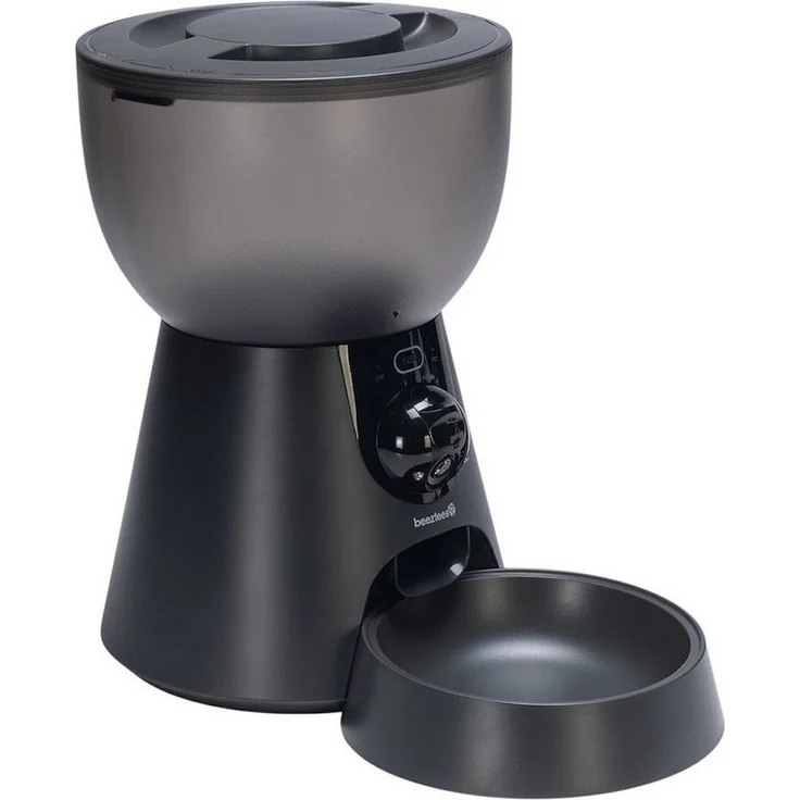Beeztees Smart Feeder Cam, Futterautomat mit Kamera und App-Steuerung für Katzen, 4 Liter, anthrazit