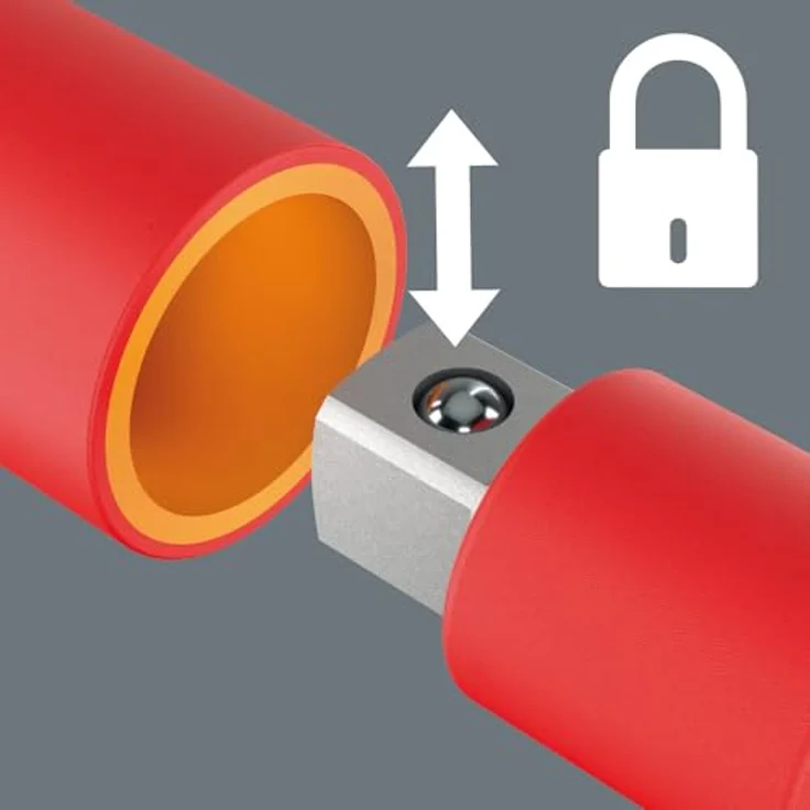 Wera 410 i VDE A RA, VDE-isolierter Quergriff-Adapterratschenschraubendreher mit Ratschenfunktion für 1/4" Steckschlüsseleinsätze – Bild 6