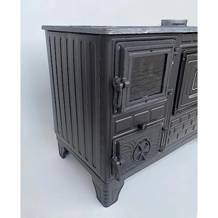Homeparadise Outdoor-Küchenofen Terrassenofen Kuzine Soba/Gartenküche Holzofen Ofen mit Holzkohle (Brennkammertür: Glas), Schwarz / Anthrazit – Bild 5