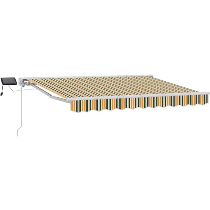 vidaXL Manueller Markisenrahmen mit LEDs, grün und gelb, 3,5 x 2,5 m – Bild 1