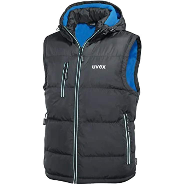 Uvex 9892 Herren-Arbeitsweste - Schwarze Männer-Thermo-Steppweste - Reflektierende Paspeln und Fleece gefüttert L – Bild 1