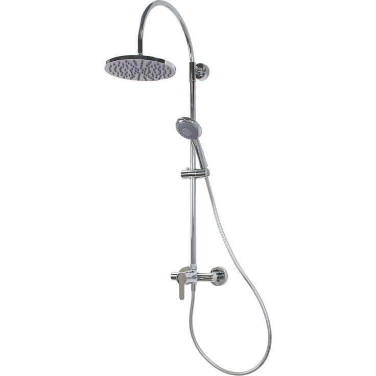 Breuer Duschsystem 'Aquamaxx 200' chromfarben mit Einhebelmischer, runde Kopfbrause und 3 Strahlarten
