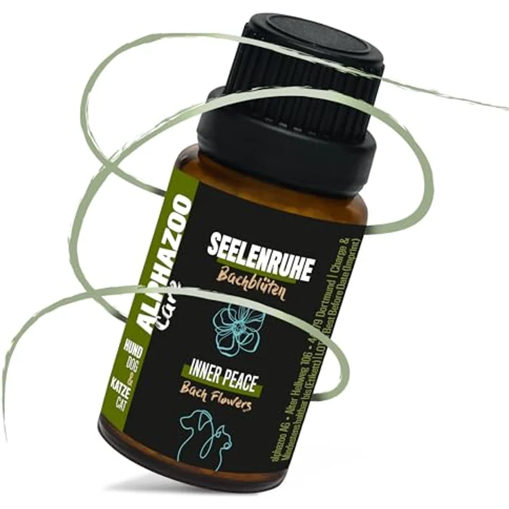 ALPHAZOO Seelenruhe Bachblüten Globuli 15g für Hunde & Katzen, natürliche Beruhigungstropfen gegen Angst und Stress, in nachhaltiger Braunglasflasche – Bild 2