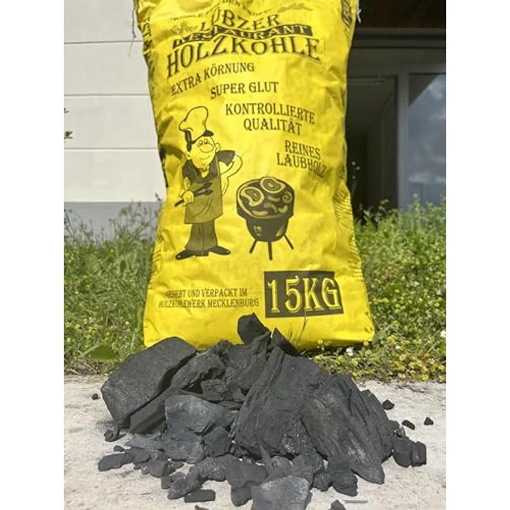 Favorit 1500 Grillkohle Restaurant Holzkohle Kohle 15kg Gastrokohle Lübzer – Bild 3