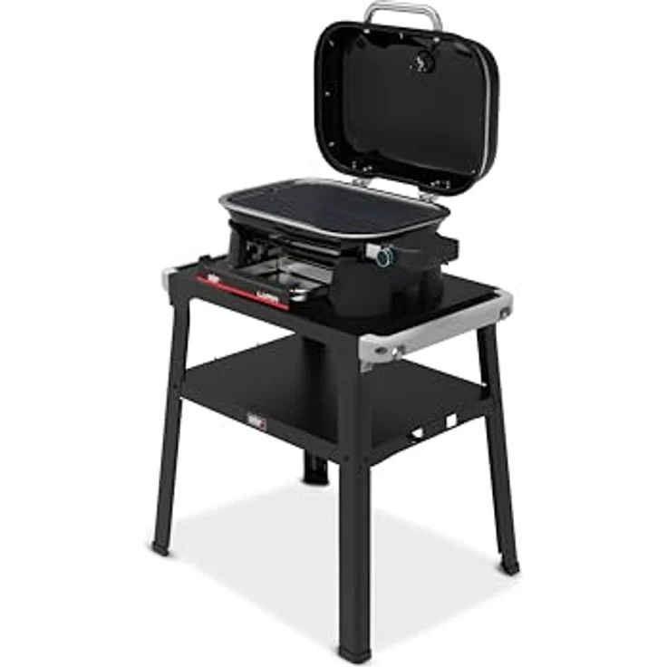Weber Lumin Compact Elektrogrill mit Standfuß, 315 °C, Gusseisenroste, 43 x 32 cm Grillfläche, Schwarz (1501653) – Bild 3