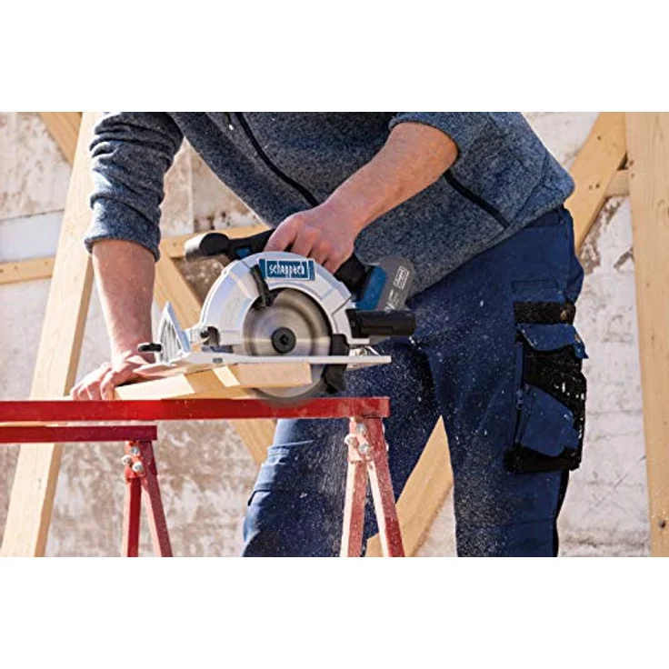 SCHEPPACH CCS165-20 Akku Handkreissäge | 20 Volt | 165 mm Sägeblatt | 55 mm Schnitthöhe | Neigbares Sägeblatt | Grundgerät – Bild 4