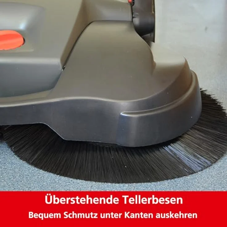 Haaga Handkehrmaschine 677 Profi mit akkubetriebenen Bürsten, egal ob nass, trocken, Sand oder Getränkedosen, geeignet für Flächen ab 200 m² 677400 Arbeitsbreite 77 cm – Bild 5