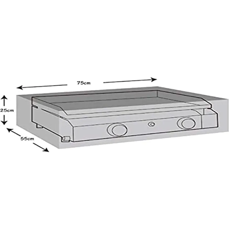 Werkapro Schutzhülle für Planchaet Elektrogrill – Aufbewahrungstasche für Trolley, Camping, Gas – wasserdicht und UV-Schutz, 75 cm x 55 cm x 25 cm – 11285, grau, 75 x 55 x 25 cm