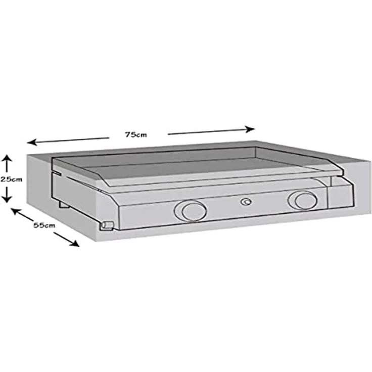 Werkapro Schutzhülle für Planchaet Elektrogrill – Aufbewahrungstasche für Trolley, Camping, Gas – wasserdicht und UV-Schutz, 75 cm x 55 cm x 25 cm – 11285, grau, 75 x 55 x 25 cm – Bild 1