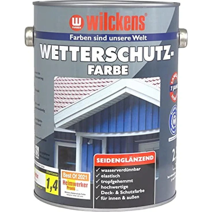 Wilckens Wetterschutzfarbe, Schokoladenbraun 2,5l Innen & Außenbereich – Bild 2