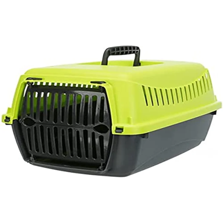 Trixie - Transportbox Capri – Größe XXS (26 × 25 × 39 cm) – Material: Kunststoff – Farbe: Grau/Grün – Bild 1