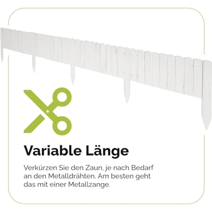 Garronda Beeteinfassung aus Holz, flexible Rasenkante 200 x 30 cm, Rollborder in Weiß zur einfachen Montage und Anpassung – Bild 4
