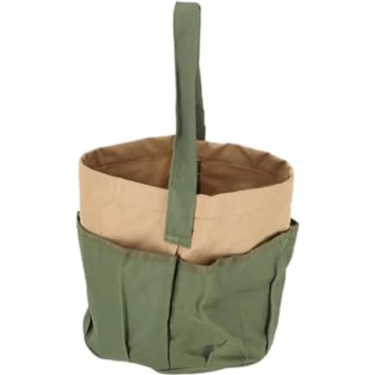 Esschert Design Gartengerätetasche, Werkzeugtasche, rund mit Seitentasche, ca. 28 cm x 28 cm x 26 cm – Bild 3
