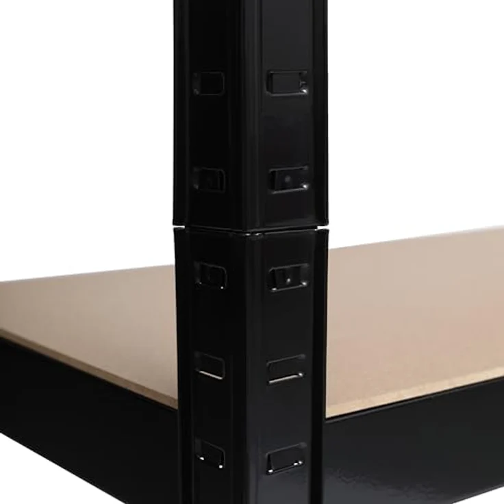 SCHULTE Regalwelt Schwerlast-Steckregal, 4 Böden à 150 kg Traglast, schwarz, 180 x 90 x 35 cm – Bild 6