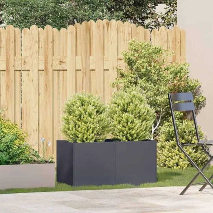vidaXL Pflanzkübel Anthrazit 80x40x40 cm Kaltgewalzter Stahl, Garten Outdoor Hochbeet – Bild 3
