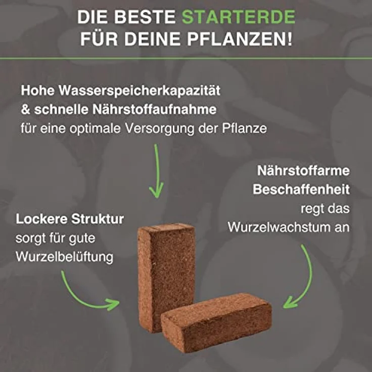 yayago Humuserde I Kokoserde für Pflanzen 10 x 650g I Erde aus Kokosfasern I 100% natürlich & biologisch abbaubar I nährstoffarme Anzuchterde torffrei & ungedüngt für Hochbeete & Terrarien – Bild 2