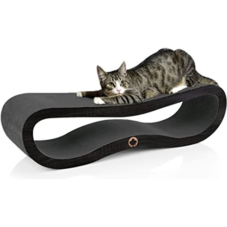 CanadianCat Company | Orbit 2.0 Kratzbrett - Black Edition | Kratzpappe Katzen Lounge in schwarz | ca. 84 x 24 x 23 cm – Bild 1