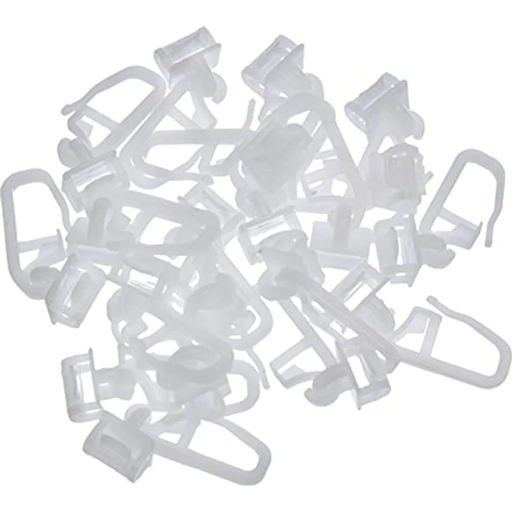 GARDINIA Maxi Klickgleiter, Für Gardinenstangen / -schienen (Laufkanalbreite 6 mm), Inkl. Gardinenhaken (Faltenlegehaken), Kunststoff, Weiß, 20 Stück – Bild 2