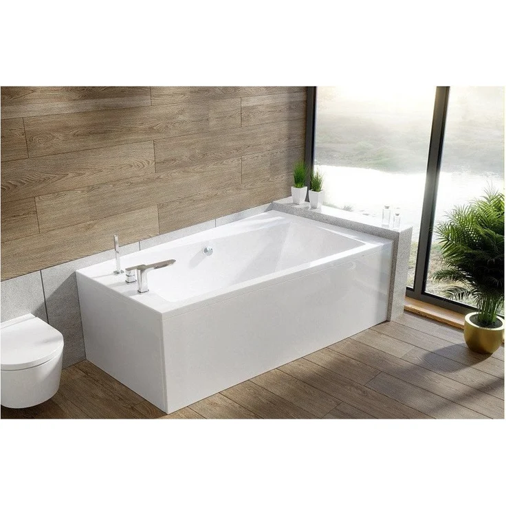 KOLMAN Eckbadewanne Infinity 160x100, links/rechts, Acryl, inkl. Ablaufgarnitur & Füße GRATIS, rutschfest, antibakterielle Beschichtung, kratzfest