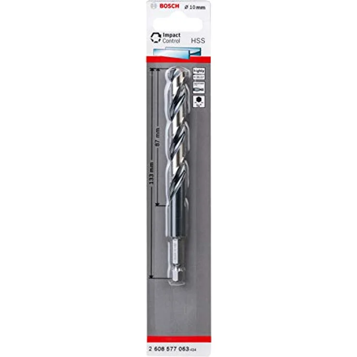 Bosch Accessories 2608577063 Metall-Spiralbohrer, 10 mm, HSS, oxidbeschichtet, kompatibel mit Sechskantschaftssystemen, 133 mm Gesamtlänge – Bild 1