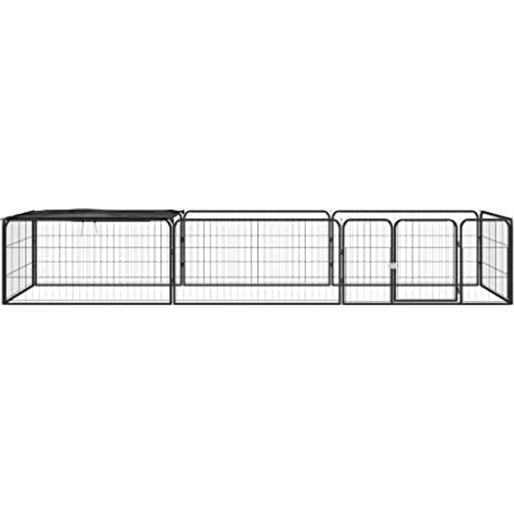 vidaXL Hunde Laufstall 8-TLG. 100x50cm Stahl Pulverbeschichtet Welpenauslauf – Bild 2