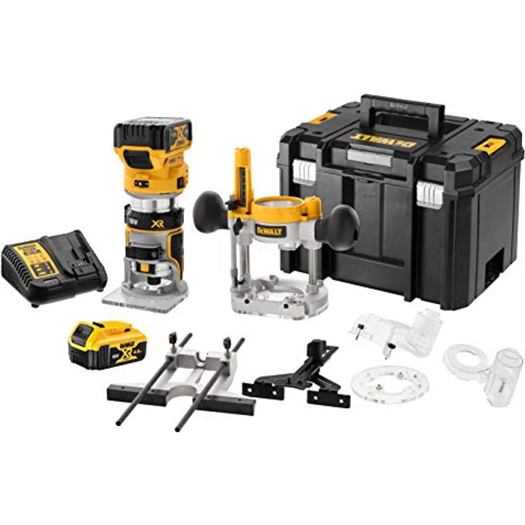 DeWalt DCW 604 P2 Akku Kombifräse 18V 55 mm + 2x Akku 5,0Ah + Ladegerät + TSTAK – Bild 2