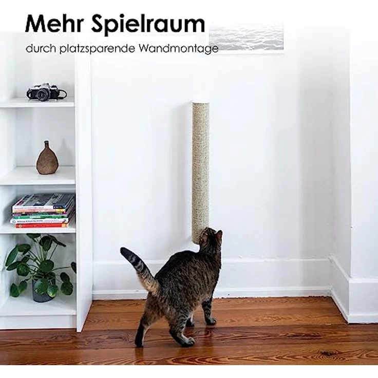 LucyBalu® CATWALK Katzen Kratzstamm für die Wand | Kratzbaum zur Wandmontage | Katzen Kletterwand Kratzmöbel | Kratzsäule für Katzen aus Sisal | Wandkratzbaum | Naturkratzbaum | Sisalstamm | Anthrazit – Bild 4