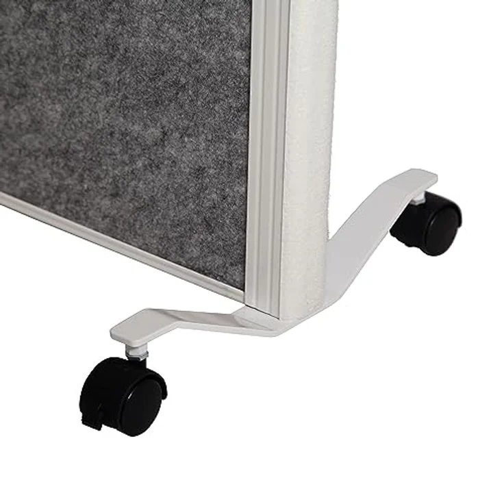 MAUL Trennwand Akustik MAULconnecto 180x100cm | Raumteiler für Büro und Schreibtisch | Freistehender Raumtrenner mit Rollen | Ideal als Sichtschutz und Schallschutz |Allergikerfreundliches Vlies – Bild 2