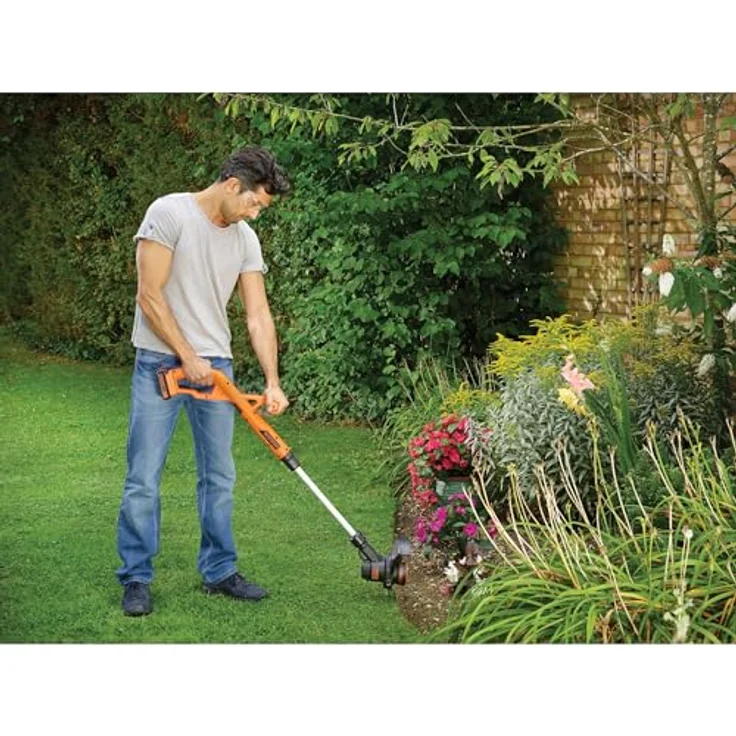 Black+Decker Rasentrimmer (18V 1,5Ah, 25 cm Schnittbreite, AFS Reflex Fadenverlängerung, für kleine und mittlere Gärten, inkl. Akku und Ladegerät) ST1823 – Bild 4