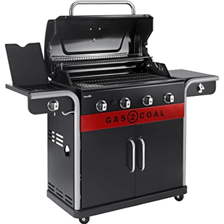Char-Broil Gas2Coal 440 (2.0) Hybrid Grill - 4 - Brenner Gas & Kohlegrill mit Seitenbrenner, Schwarz – Bild 4