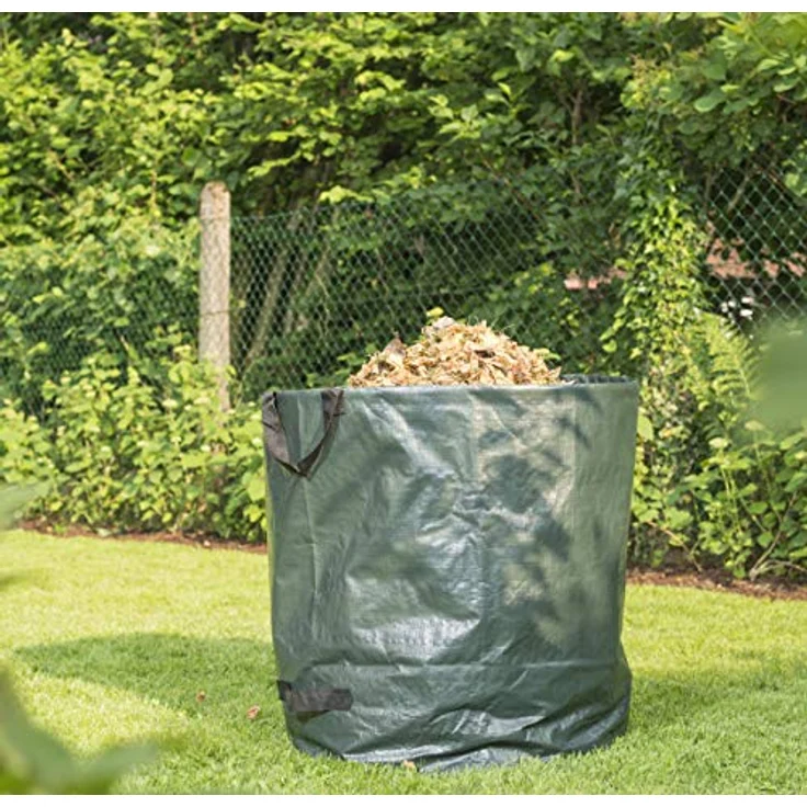 Windhager Garten-Bag, Gartensack, Abfallsack, Laubsack Garten, faltbar platzsparend 180 L, grün, Durchmesser 60 x 65 cm, 06394 – Bild 3