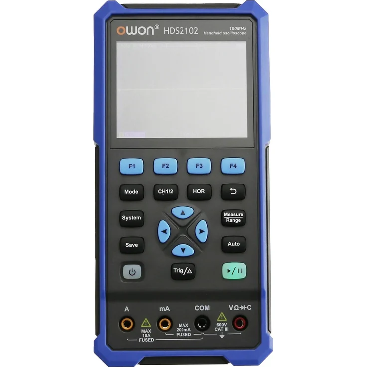 Owon Digitaler Speicheroszilloskop, 2-Kanal mit 9 cm LCD-Display und integriertem Multimeter, mobil einsetzbar