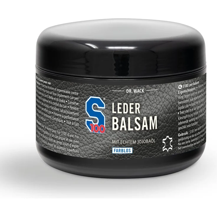 DR WACK Dr. Wack S100 Leder-Balsam, 250 ml Intensivschutz mit Jojobaöl und Bienenwachs für alle Glattlederarten, farblos