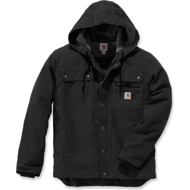 Carhartt Arbeitsjacke Bartlett Jacket mit Kapuze und warmem Futter, Duck, Schwarz