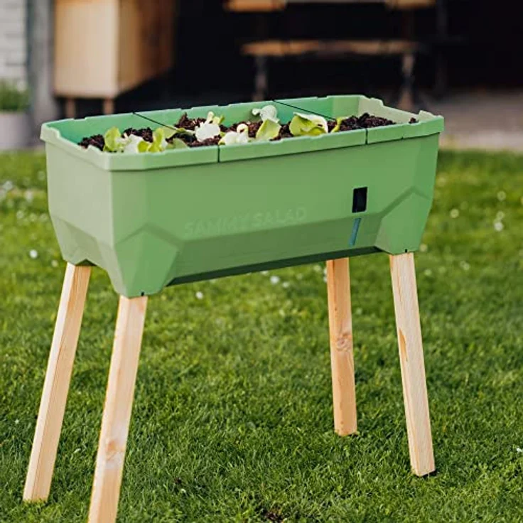 Sammy Salad - Balkonhochbeet - 15 L Wassertank mit Bewässerungssystem - inklusive Wasserstandsanzeige - 40 L Erdvolumen - 79 x 37 x 75cm - Hochbeet – Bild 5