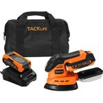 TACKLIFE Akku-Multischleifer, 18V 12000RPM mit 12 Schleifpapier, kabelloses Design, ergonomisches Griffdesign, Staubabsaugung, Schnellladung - Preisvergleich