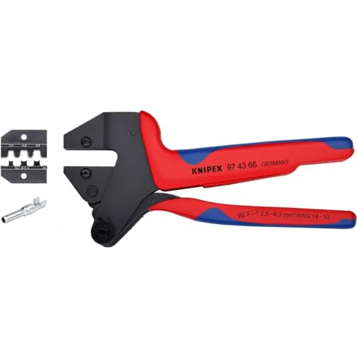 Knipex, Crimp-Systemzange MC4 (200 mm), Chrom-Vanadin-Elektrostahl, ergonomisch geformte Griffe, awg 20-10 – Bild 3